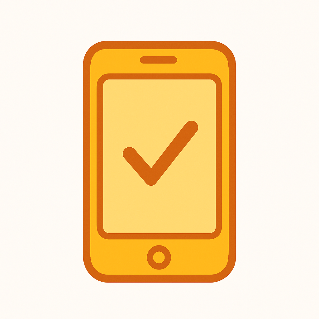 スマートフォンでの登録完了を表すアイコン